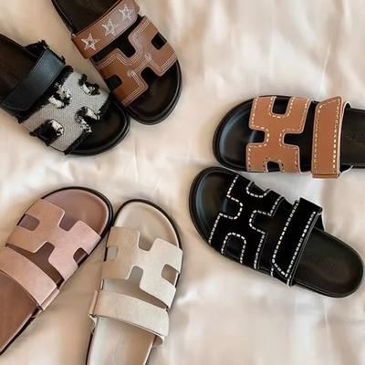 Су Иньинь~ Летние женские шлепанцы на платформе, увеличивающие рост, повседневные, на липучках, H-образные шлепанцы второго дяди для улицы