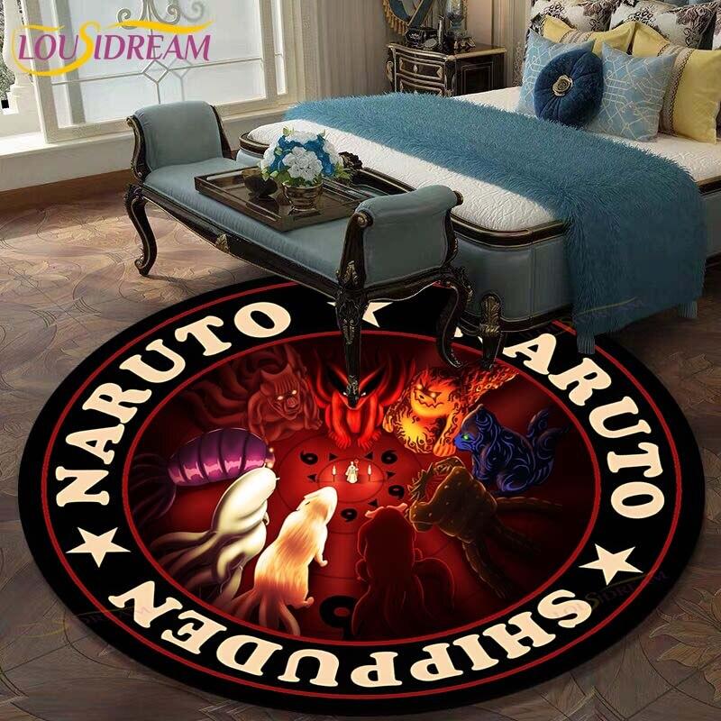 Круглый ковер с рисунком Наруто для гостиной, детский коврик, напольный коврик, коврик для ванной, ковер для спальни, коврик для детской комнаты