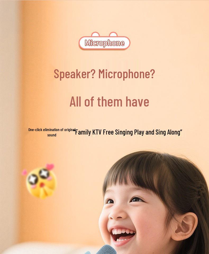 Wireless Kids' Karaoke Microphone & Speaker: Echo, Singing, & Early Education Toy for Little Girls