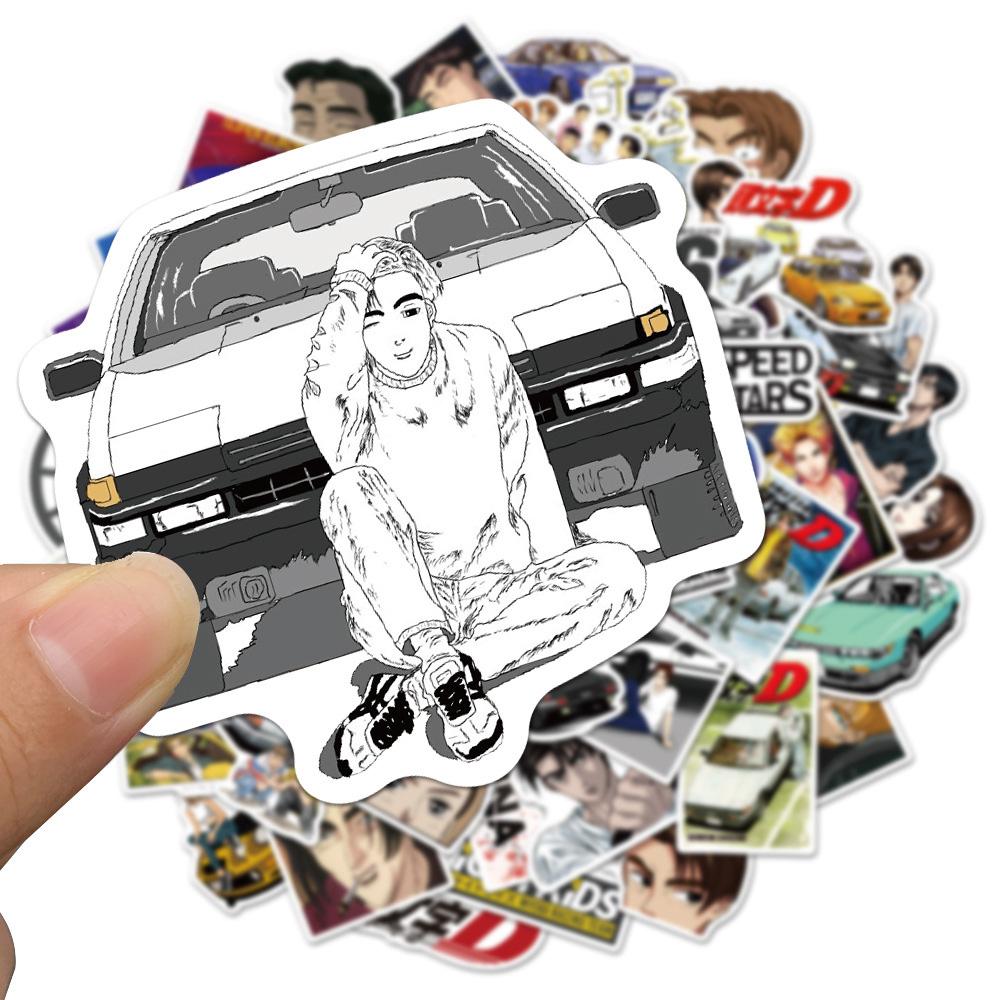 10/30/50 шт. Наклейки из японского аниме Initial D Крутые мультяшные декали DIY для скейтборда, телефона, ноутбука Классическая наклейка-декор в стиле манги