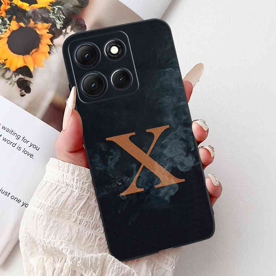 Горячий Чехол Для Motorola Moto G86 5G Буквы Короны A-Z Мягкий Силикон Черный ТПУ Чехол Для MOTO G86 XT2527-2 6.67" Защитный Чехол