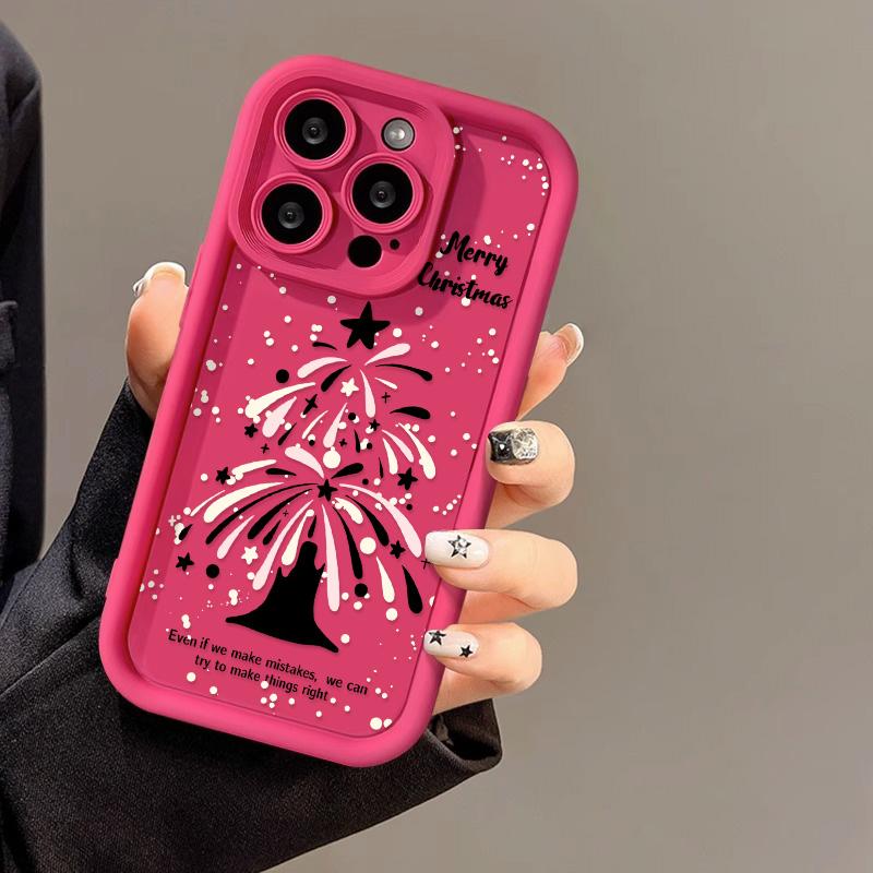 Рождественский чехол для iPhone 11 13 12 14 15 16 Pro Max XR XS Samsung A15 A55 A05 Redmi 12 13C OPPO A16 A18 A60 Reno 11 Vivo Y17S Y12 infinix note