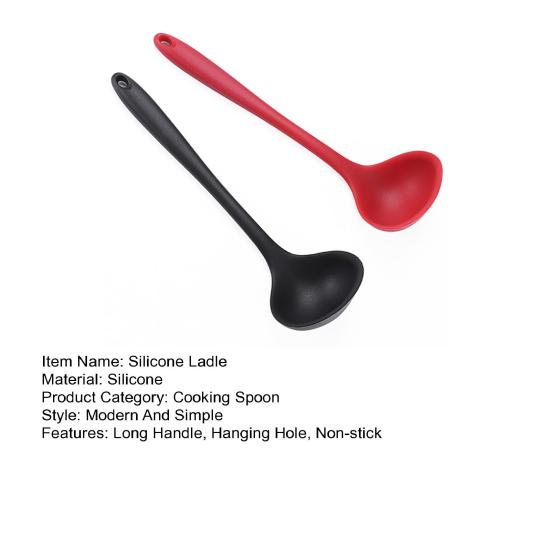 2 шт. термостойкая силиконовая ложка-ковш с длинной ручкой, подвесное отверстие, антипригарная ложка для смешивания, кухонная утварь, инструмент для выпечки