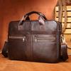 Мужской портфель из натуральной кожи, деловой портфель для ноутбука, литературный ретро-портфель для мужчин, вместительная водонепроницаемая и прочная легкая сумка через плечо