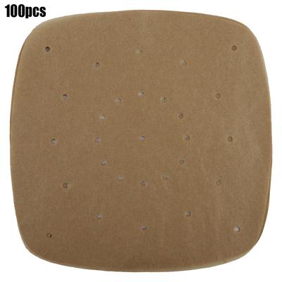 7,5-дюймовые перфорированные квадратные бумажные вкладыши для пароварки для приготовления пищи во фритюрнице на пару(Естественный цвет)