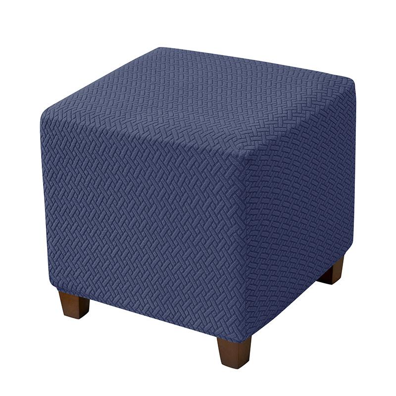1PC T-Shape Elastic Square Ottoman Slipcover Stool Footrest Cover for Living Room Office Home Decor
