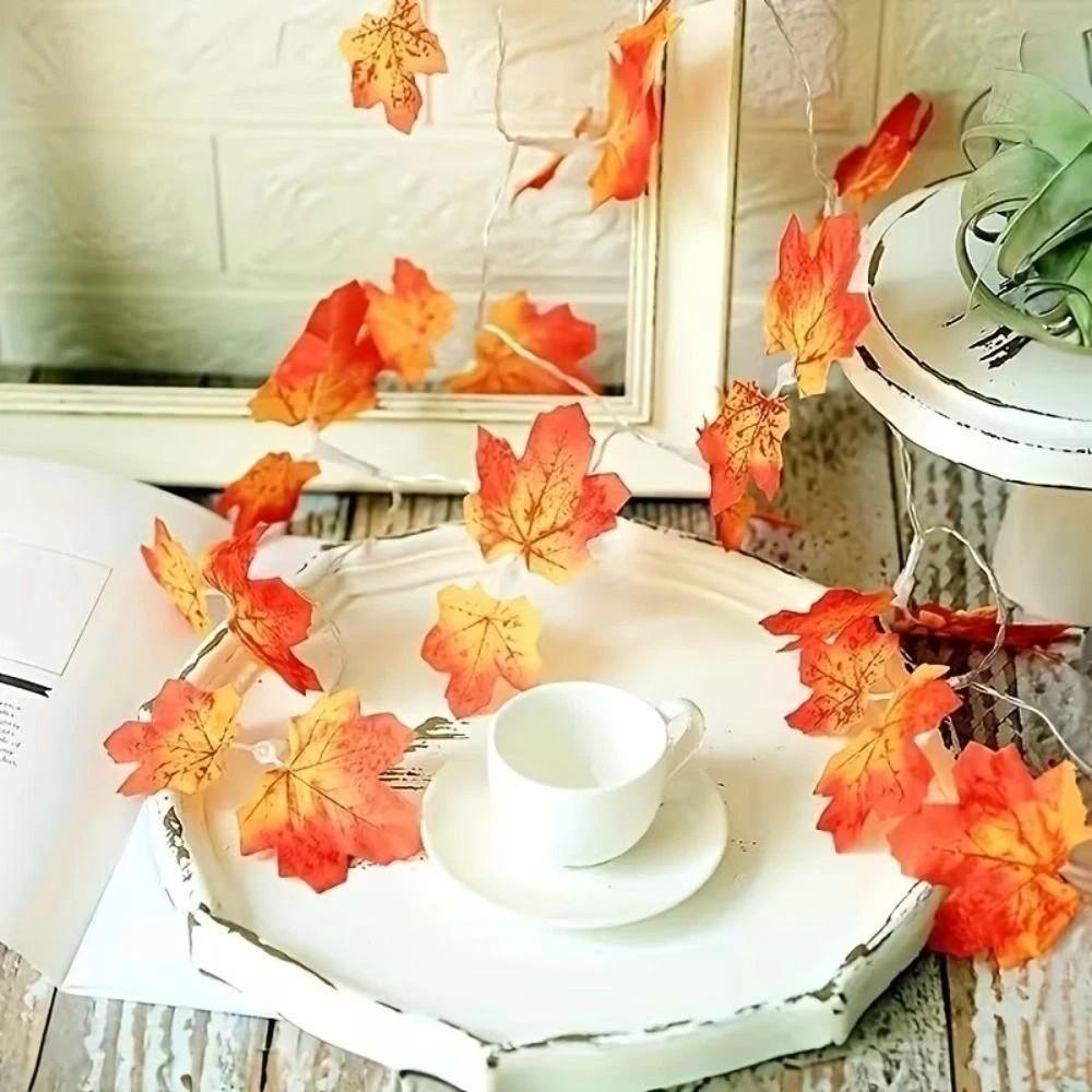 Warm Ambiance Maple Leaf String Lights Red Leaf Design Fall String Lights Decor Home Decor