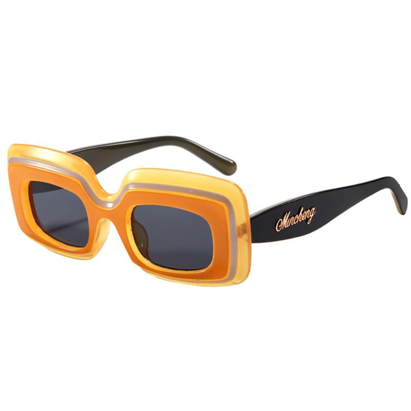 New Fashion Sunglasses Men And Women Large Frame Square Sunglasses Cool Trendy Color Glasses Frame