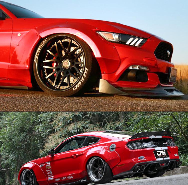 Rear Wing and Fender Flares Kit for 15-17 Ford Mustang Wide Body