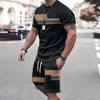 Summer Men's Sportswear Short-sleeved T-shirt Suit Two-piece Outdoor Travel Clothing Oversized Shorts Training Clothes