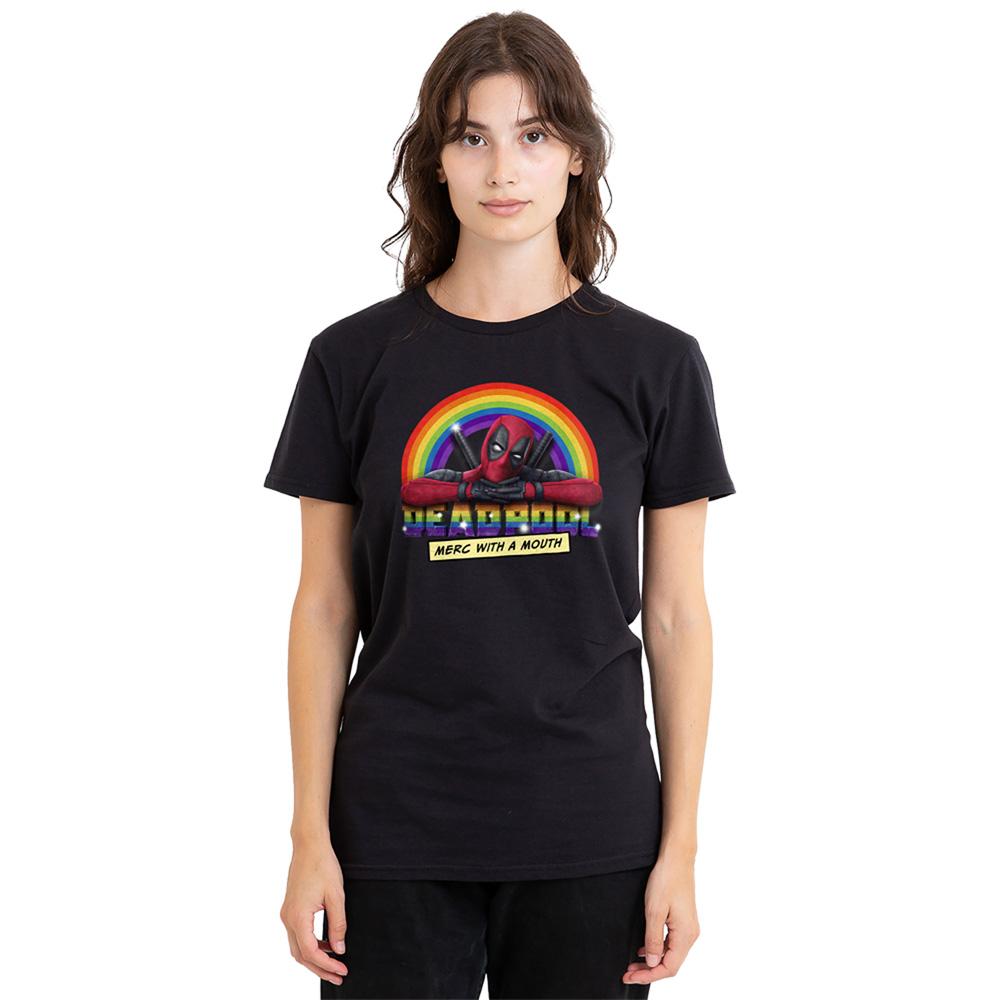 Deadpool Womens/Ladies Merc With A Mouth Rainbow T-Shirt