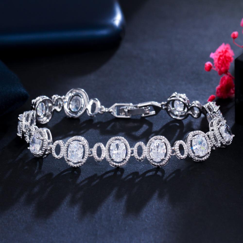 CMM Нежный овальный фиолетовый круглый теннисный браслет с кубическим цирконием