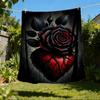 1 шт. Готический Розовое Сердце Наружная Фланелевая Одеяло Мягкое Всесезонное Полиэстер Плед, Идеально для Пикников и Путешествий, Аксессуар для Пикника