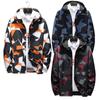 Trendy Hooded Jacket Color Matching Windproof Men Sports Jacket Printed Men's Outdoor Clothing Casual Assault Suit