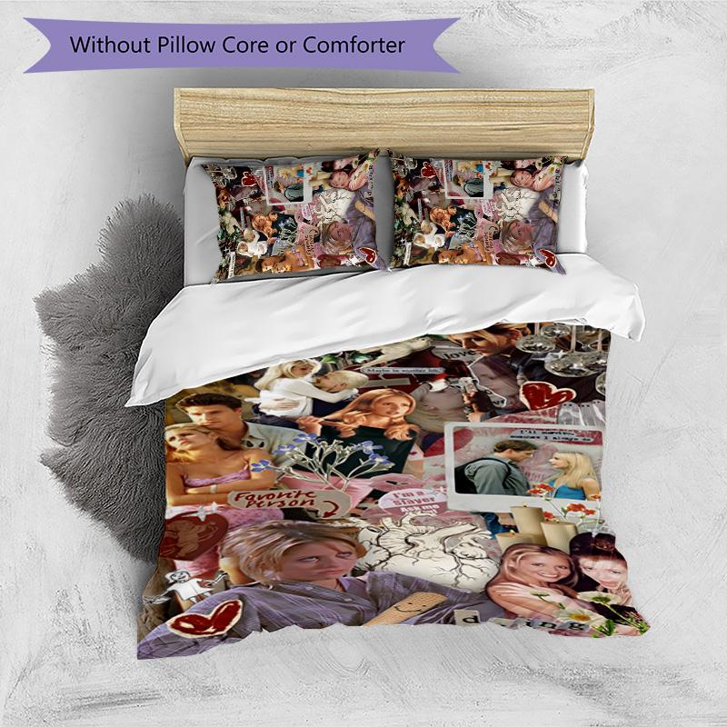 Buffy 3pcs Bedding Set Duvet Cover Closure Includes 1 Duvet Cover & 2 Pillowcases for All Seasons Bedroom Home Dorm Decor