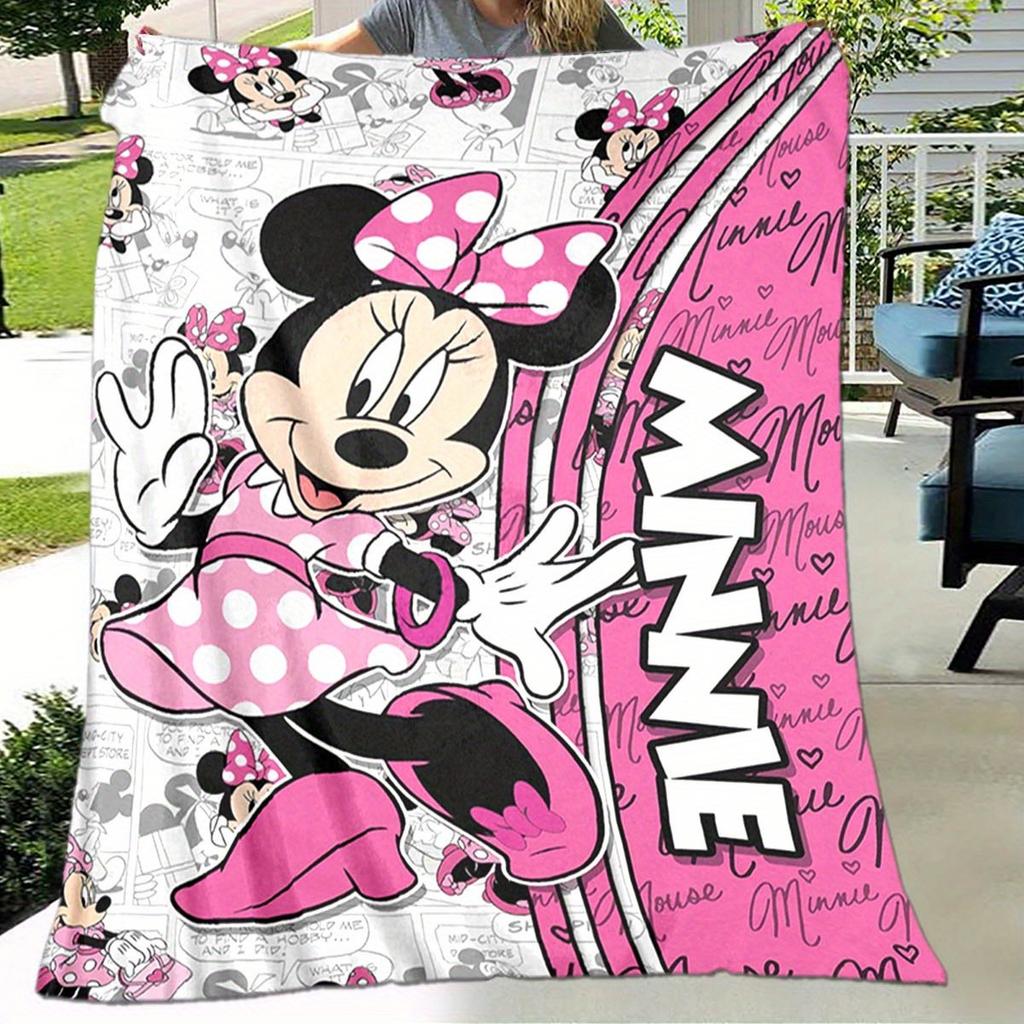 1pc Minnie Printing Blanket for All Season, Cartoon Blanket, Office Blanket, Lunch Rest Blanket, Camping Talk, Car Blanket