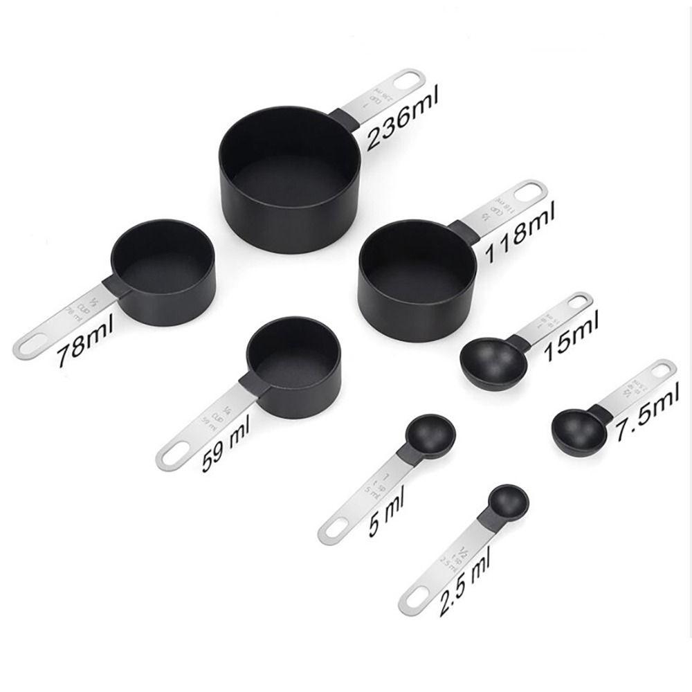 8 шт./набор с пластиковой головкой мерные чашки ручка из нержавеющей стали мерные ложки кухня