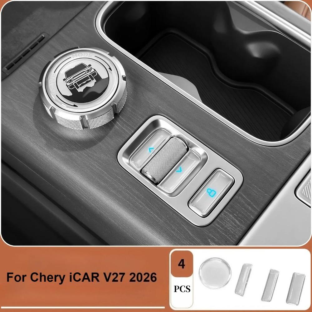 For Chery iCAR V27 Central Control Multimedia Knob Epoxy Sticker Interior Button Protection Decorative Modification