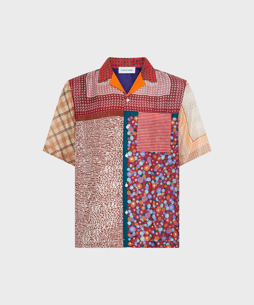 MARINE SERRE (U) Regenerated Silk Scarf Bowling Shirt Multi