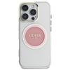 Guess IML Metal Colored Circle Classic Logo MagSafe case for iPhone 16 Pro pink