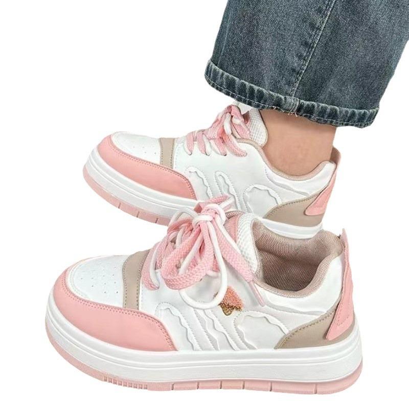 Модные повседневные кроссовки Kawaii для женщин, весна-осень, новые дизайнерские спортивные кроссовки для досок, женские туфли на платформе с цветовым сочетанием