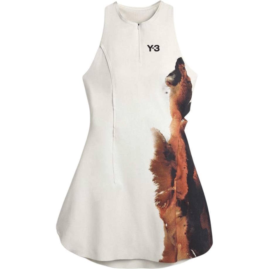 Y-3 FW25 Теннисная серия Платье без рукавов приталенного кроя с принтом Женские платья JW0125