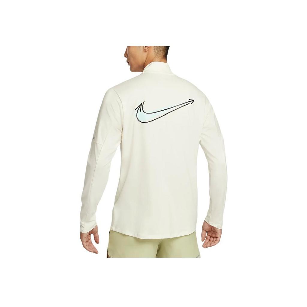 Nike Футболка с длинным рукавом Element с принтом логотипа, быстросохнущая, с защитой от солнца, для бега, удобная, мужская, топы Sail HQ4733133