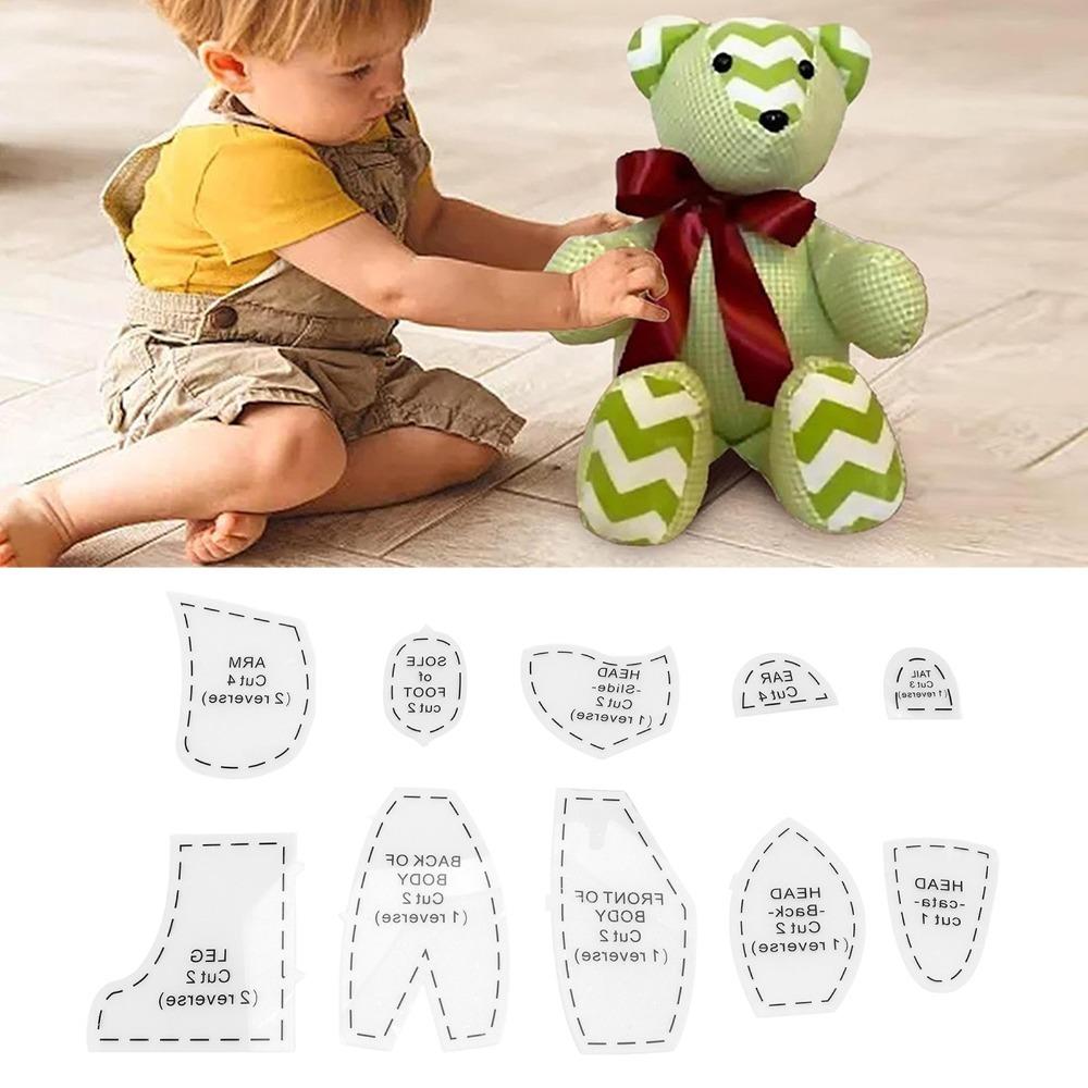 10pcs Acrylic Memory Bear Template Ruler Reusable Acrylic Template Ruler Set DIY Craft