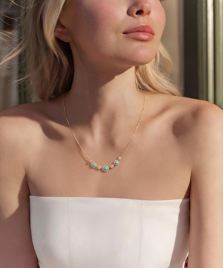 Lola Rose Heliocentric Green Opal Fashion Necklace