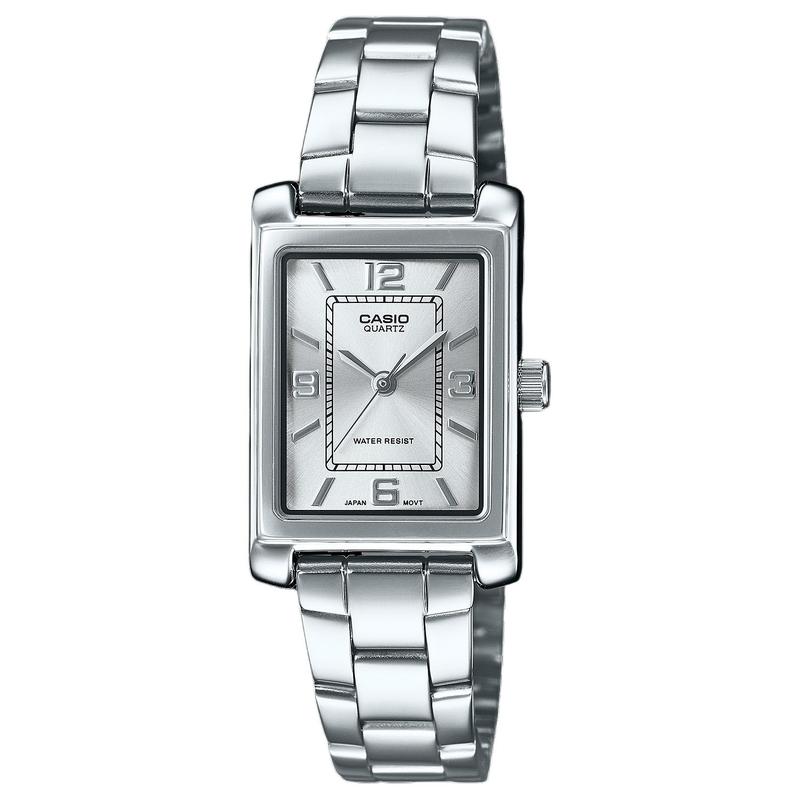 Casio Модный тренд Женские часы с кварцевым механизмом и стальным ремешком Серебристый циферблат LTP-1234DD-7A