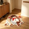 Non Slip Holiday Door Mat Christmas Entrance Mat, Santa Claus Entryway Rug, Non-Slip Imitation Indoor Decoration Cashmere Rug for Kitchen Bathroom