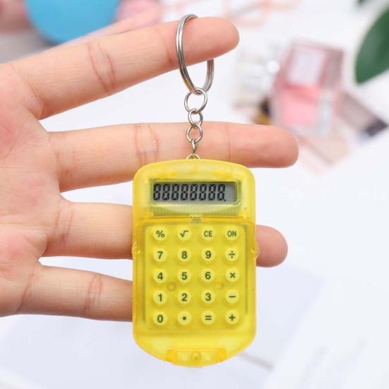Портативный мини флип-калькулятор, подвеска-брелок, кольцо для ключей, держатель для ключей, подарок