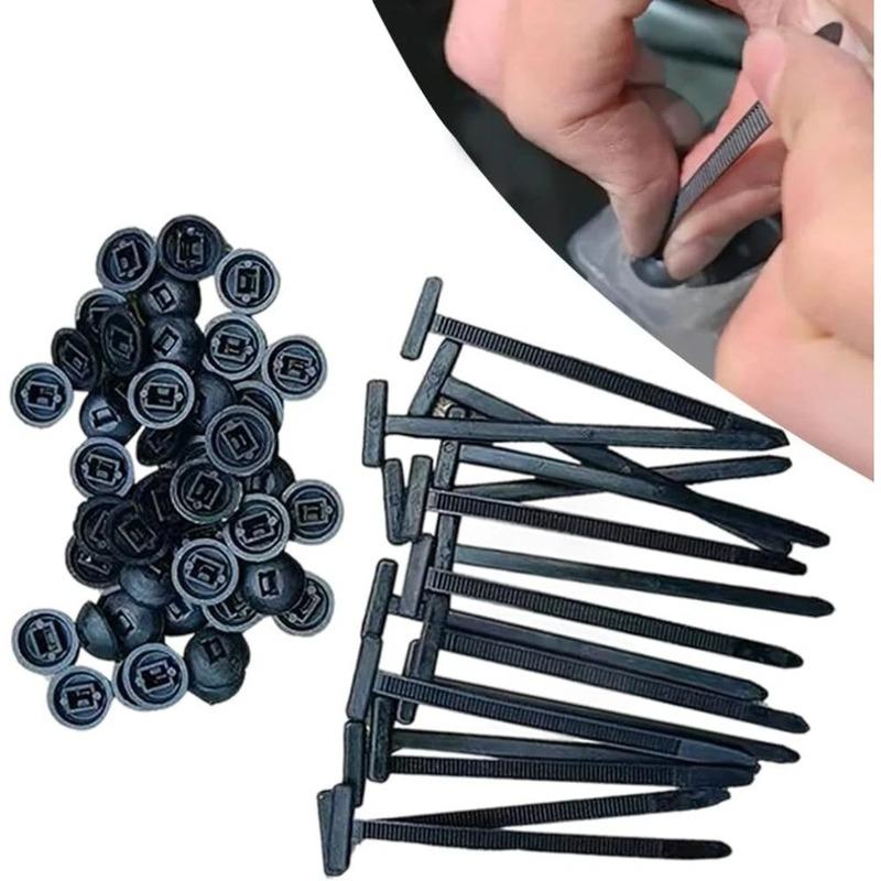 10/30/50PCS Universal Nylon Multifunctional Zip Tie Buckle Through Nail Cable Tie Buckle