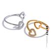 Кольцо из нержавеющей стали с покрытием PVD из золота и платины, регулируемое, в форме сердца, модное, шикарное, аксессуары для пальцев для женщин