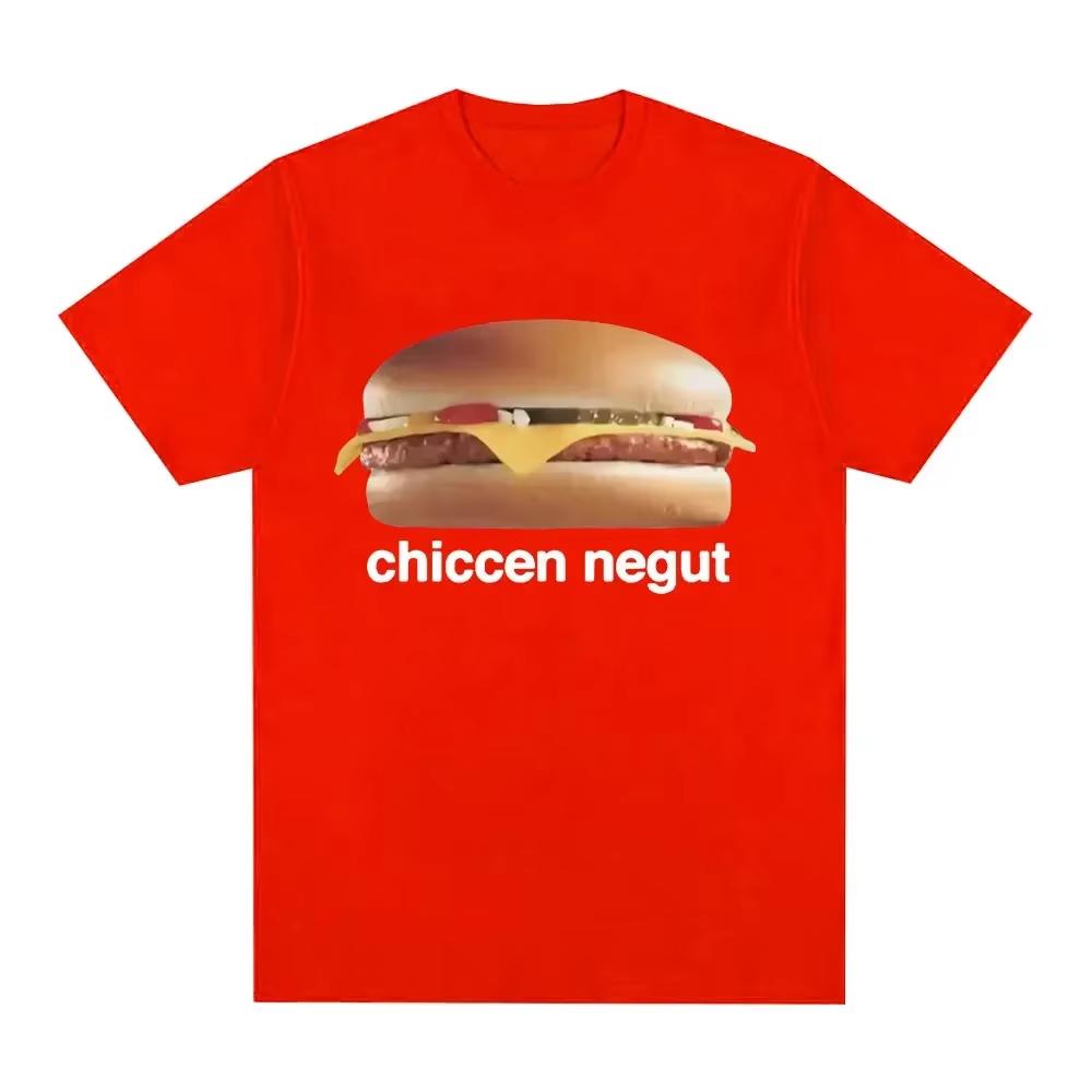 Chiccen Negut Funny Meme Graphic Printed T Shirt Fashion Roundneck Short Sleeve Casual T Shirts Wome