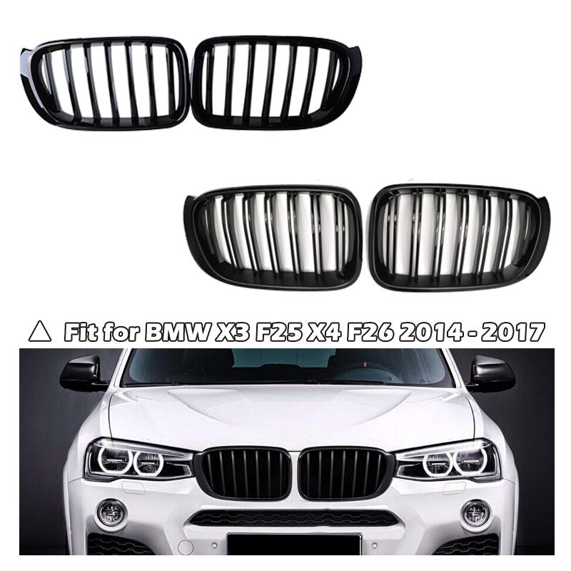 2 шт. подходят для BMW X4 F26 X3 F25 2010-2013 2014-2017 автомобильный передний бампер гоночная решетка для почек решетка Стайлинг автомобиля