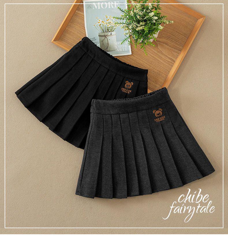 Клетчатая плиссированная юбка для девочек - Осень/Зима 2023, Модная короткая юбка в корейском стиле