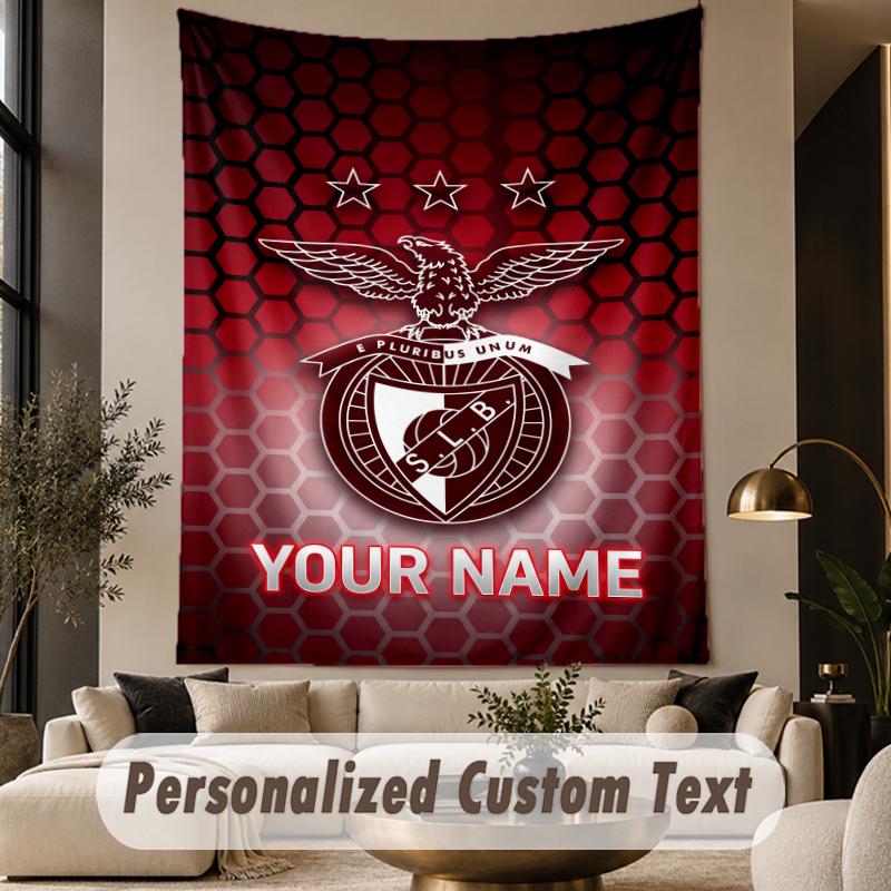 Custom Text Tapestry Benfica FC Print Wall Tapestry Indoor Living Room Wall Decor