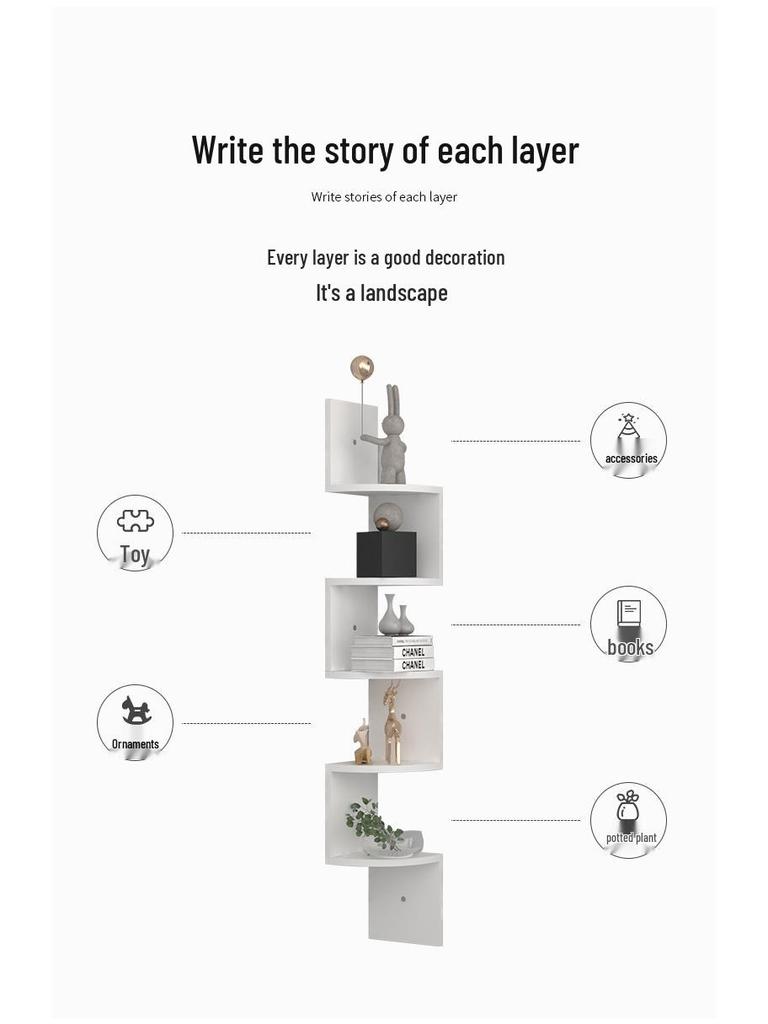 Настенная многоярусная полка: Угловое хранение и декор для ванной комнаты, спальни и гостиной.