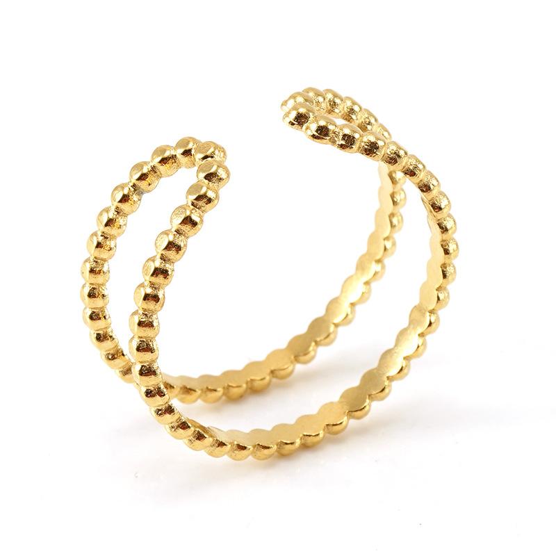 Новое модное кольцо из титановой стали с полым дизайном, нишевое простое женское трендовое открывающееся регулируемое кольцо