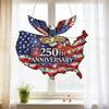 США 250-летний юбилей Подвеска-солнцелов 1776-2026 Акриловое подвесное украшение на окно Американский орел Патриотический ловчик солнца Мемориальный подарок