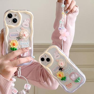 Чехол для мобильного телефона Flower Bear для iPhone 16PRO Apple 13 12 Cream Shell, полнофункциональный защитный чехол от падения Huawei