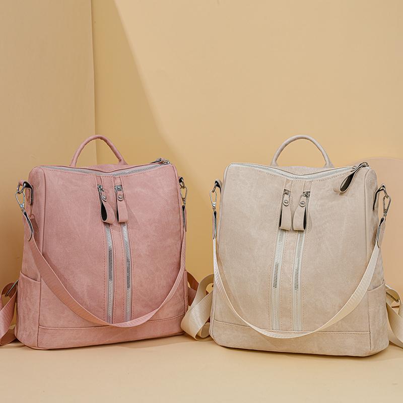 Рюкзак для пригородных поездок, женская сумка с двойной молнией, многофункциональная дорожная сумка через плечо