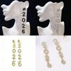Aesthetic 2026 Stud Earrings Jewelry Rhinestone Happy New Year Earrings Shiny Snowflake Crystal Party Earrings Pendant New Year