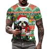Веселая елка 3D-печать Рождественский оригинальный узор Футболка с 3D-печатью с коротким рукавом Мужская футболка для вечеринки