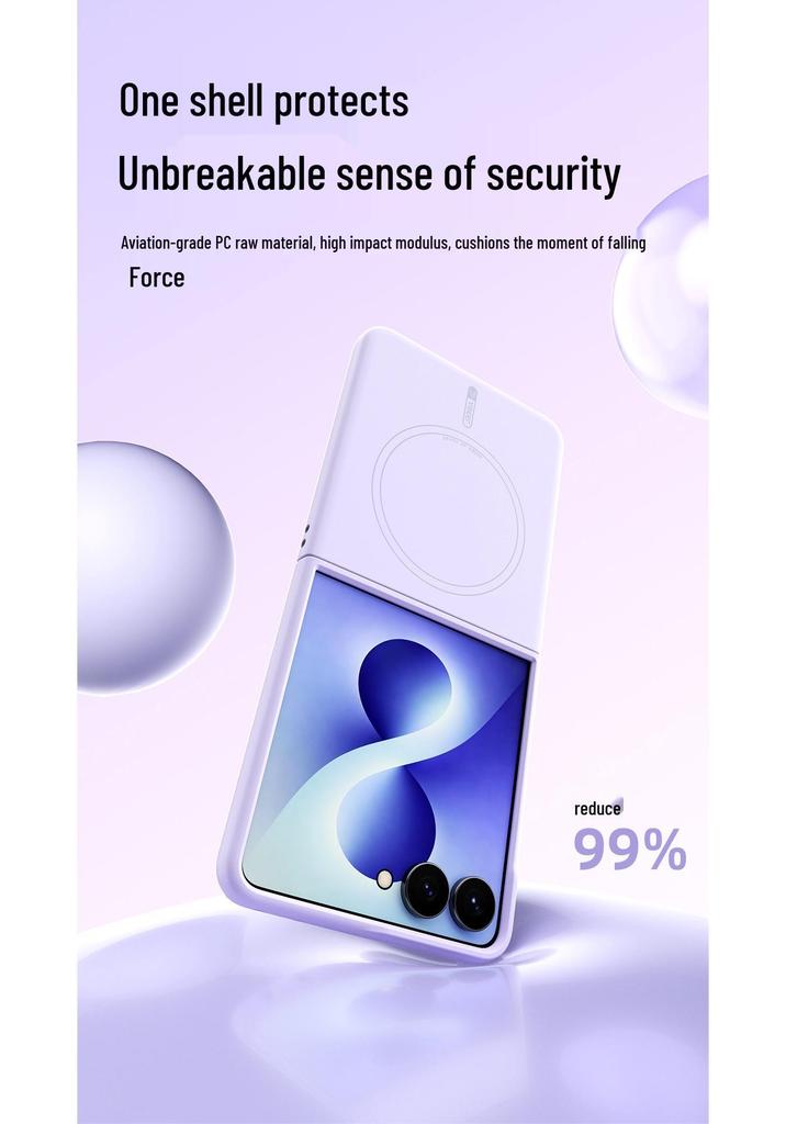 Магнитный чехол-скин для Samsung Z Flip8/7: Складная защитная крышка-чехол «два в одном» с жестким корпусом