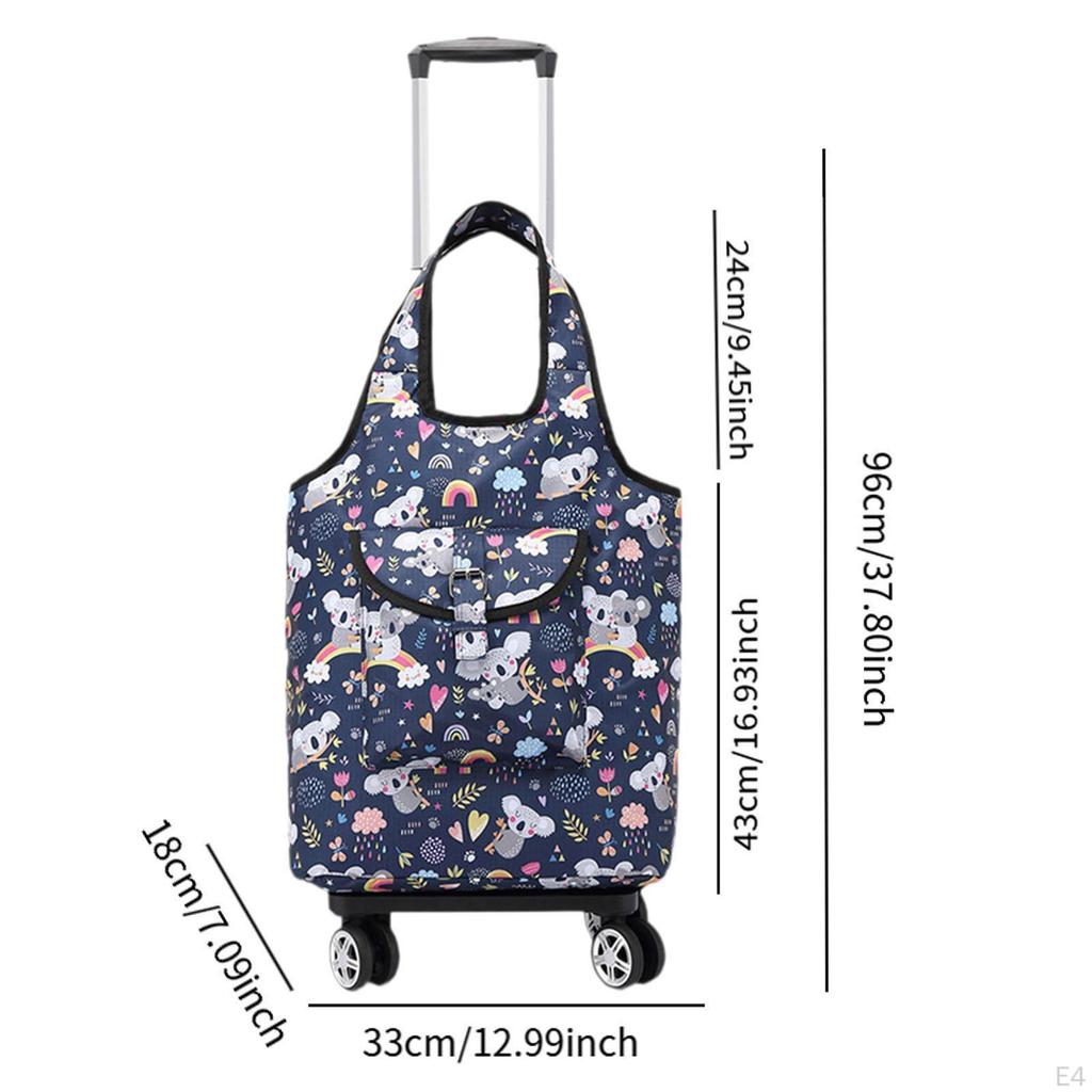 Складная тележка для покупок, продуктовая тележка-сумка на колесиках, ручная, для улицы