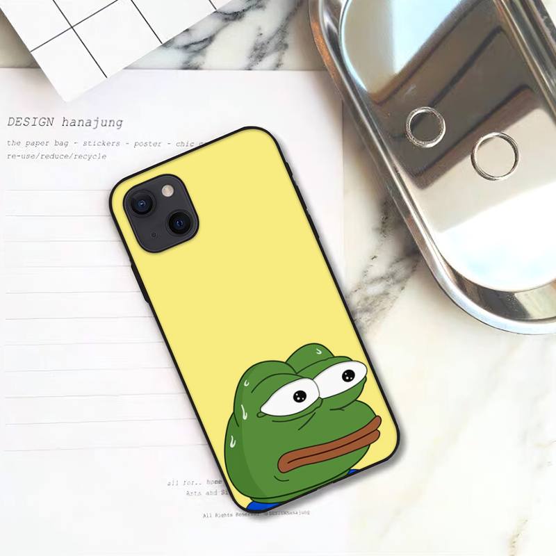 Чехол для телефона Sad Funny Frog Pepe Man Frog для iPhone 11 12 Mini 13 14 15 Pro XS Max X Plus SE XR Shell