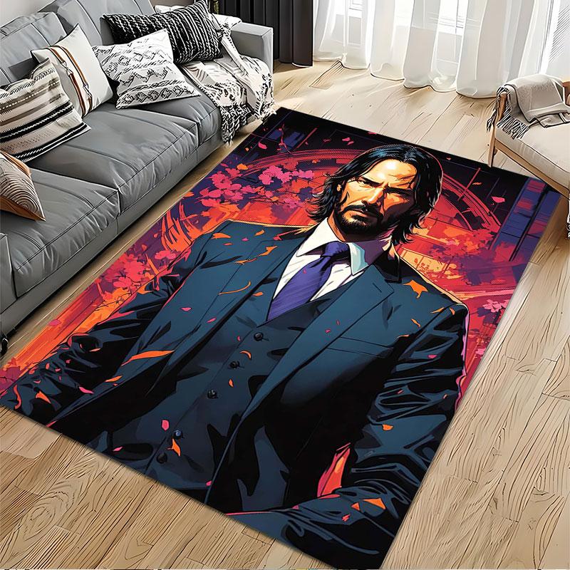 Intense Man in Suit Design suitable as a non-slip mat for the living room or bedroom sofa