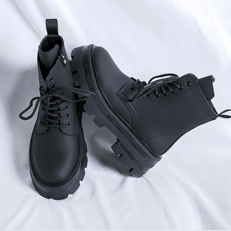 Ботинки Martin мужские кожаные туфли с толстой подошвой, увеличивающие рост, новые кожаные ботинки, ботинки дерби средней высоты 3320-R